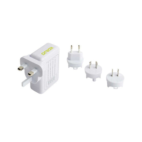 Korjo 4 port USB charger with international plugs