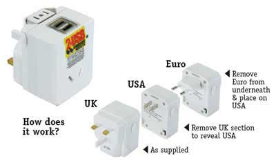 OSA Travel Adaptor with USB - Universal