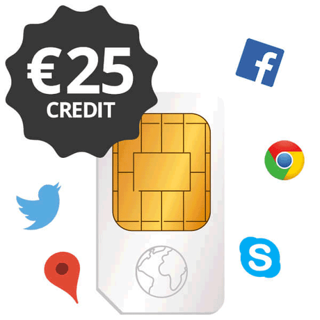 Transatel multi-country sim card pre-loaded with €25 credit